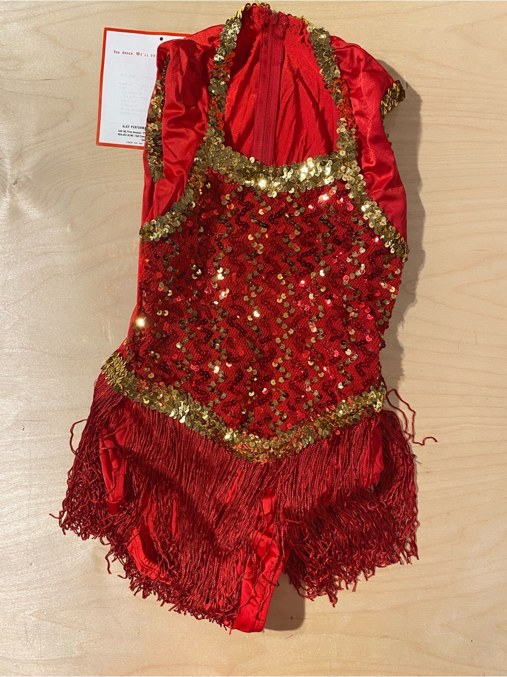 Algy Red Sequin Fringe Dance Costume  SA (RX)